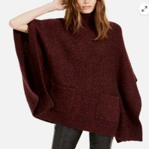 Michael Kors Burgundy Turtleneck Poncho Sweater, NWOT, XS